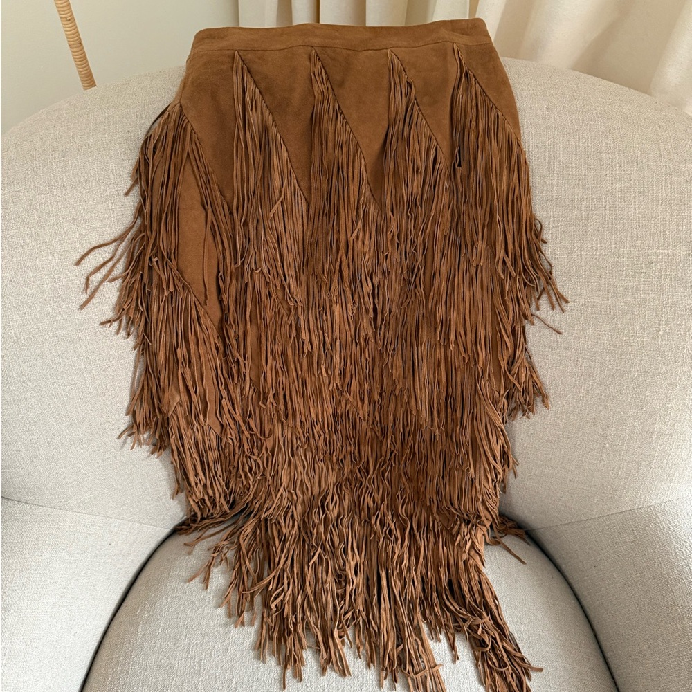 Cowboy Fringe Suede Skirt
